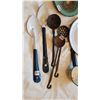 Image 3 : ENAMEL WARE AND 3 OLD CAST SERVING SPOONS