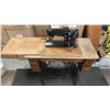 Image 2 : SINGER SEWING MACHINE AND CABINET