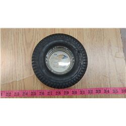 GOODYEAR TIRE ASHTRAY WITH GLASS INSERT