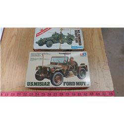 2 ARMY MODELS IN BOX AURORA ESCI PRESTIGE SERIES 1/72 SCALE, M3 ARMOURED SCOUT CAR IN PLASTIC WITH I