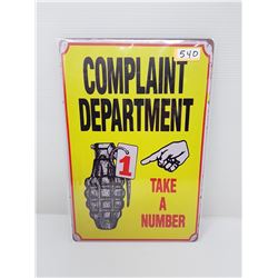 TIN HUMOR SIGN - Repro