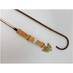 WOOD CANE & UNIQUE SHOEHORN