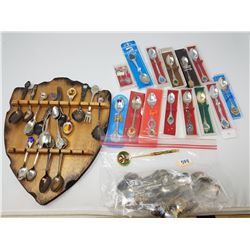 VINTAGE SPOONS W/ RACK