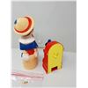 Image 3 : PINOCCHIO'S & MICKEY MOUSE COIN BANK (MICKEY HAS 1 STICK BROKEN)