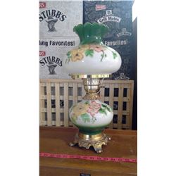 WORKING ELECTRIC TABLE LAMP WITH CHIMNEY