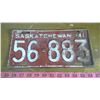 Image 1 : 1941 SASKATCHEWAN LICENSE PLATE