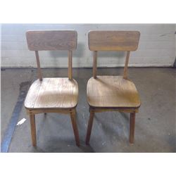 TWO OAK KITCHEN CHAIRS