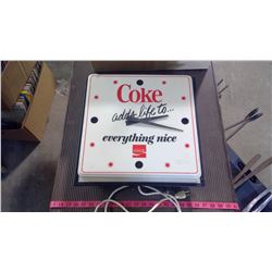WORKING COCA-COLA CLOCK - DAMAGE ON PLASTIC