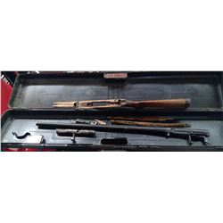 12 GAUGE SHOTGUN COMES WITH CLIP AND GUN CASE (COMPLETE, NEEDS STOCK REPAIRED)