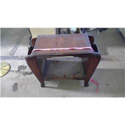 WALNUT MAGAZINE TABLE (27" X 12.5" X 22")