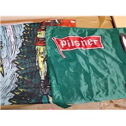 TWO ROUGHRIDER PILSNER FLAGS