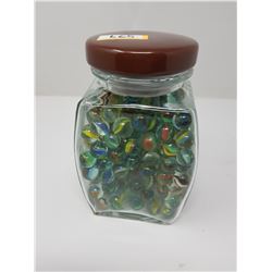 PLANTERS JAR FULL OF MARBLES