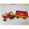 Image 4 : VINTAGE TIN TRACTOR & TRAILER 1:16