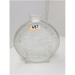 VINTAGE BUFFALO / INDIAN HEAD GLASS COIN BANK