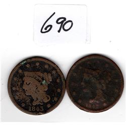 1842 1843 LARGE US CENTS