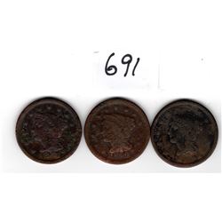 1847 1849 1841 LARGE US CENTS