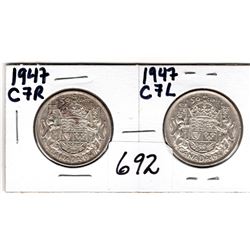 1947 C7R AND 1947 C7L 50 CENTS