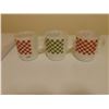 Image 2 : 3 ANCHOR HOCKING "C" HANDLE CHECKERBOARD PATTERN MUGS SCARCE