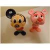 Image 1 : MICKEY MOUSE (DAMAGED EAR) AND PINK PANTHER PULL STRING VOICE WORKS