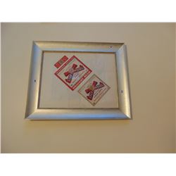 VINTAGE FRAMED STAR MODEL BEER BOOTLE LABELS