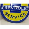 Image 2 : SUPER CHEVROLET SERVICE TIN DOMED SIGN (REPRODUCTION) *16"*