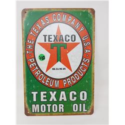 TEXACO TIN SIGN (REPRODUCTION) *12" X 8"*