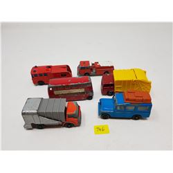 LOT OF SIX LESNEY TOY TRUCKS (MADE IN ENGLAND)