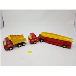TONKA MINI FIRE TRUCK AND DUMP TRUCK