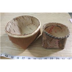TWO BIRCH BARK BASKETS