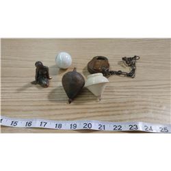 LOT OF ASSORTED ITEMS (LOCK, MARBLE, ETC.)