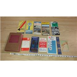 LOT OF ASSORTED MAPS AND WEBSTERS DICTIONARY (1966 DICTIONARY)