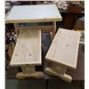 Image 1 : CHILDRENS TABLE WITH TWO BENCHES (21" X 14.5" X 20" -- 10" X 18.5" X 12")