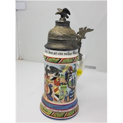 GERMAN EAGLE STEIN - PORTRAIT EMBOSSED IN BOTTOM OF STEIN, MADE IN WESTERN GERMANY