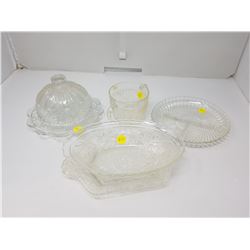 PRESSED GLASS LOT