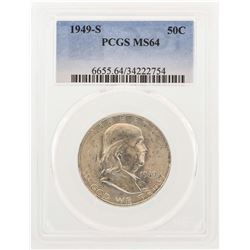 1949-S Franklin Half Dollar Coin PCGS MS64