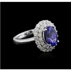 14KT White Gold 2.71 ctw Tanzanite and Diamond Ring