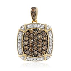 14k Yellow Gold 0.94CTW Diamond and Brown Diamonds Pendant, (SI/H-I)