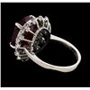 Image 3 : 10.75 ctw Ruby and Diamond Ring - 14KT White Gold