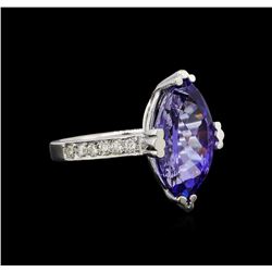 14KT White Gold 5.20 ctw Tanzanite and Diamond Ring