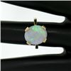 Image 9 : 14K Solid Yellow Gold 3.00 ctw Oval Cabochon Opal Solitaire Ring