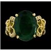 Image 2 : 8.71 ctw Emerald and Diamond Ring - 14KT Yellow Gold