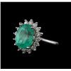 5.89 ctw Emerald and Diamond Ring - 14KT White Gold