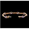 Image 3 : 5.50 ctw Tanzanite and Diamond Bracelet - 14KT Rose Gold