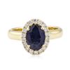 Image 2 : 1.48 ctw Sapphire and Diamond Ring - 14KT Yellow Gold