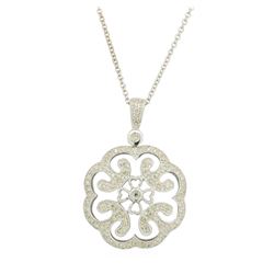 0.05 ctw Diamond Pendant With Chain - 14KT White Gold