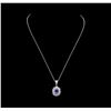 Image 1 : 2.48 ctw Tanzanite and Diamond Pendant With Chain - 14KT White Gold