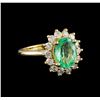 Image 1 : 2.31 ctw Emerald and Diamond Ring - 14KT Yellow Gold