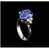 Image 4 : 3.05 ctw Tanzanite and Diamond Ring - 14KT White Gold