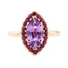 Image 2 : 1.40 ctw Amethyst and Ruby Ring - 14KT Rose Gold