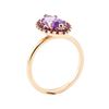 Image 4 : 1.40 ctw Amethyst and Ruby Ring - 14KT Rose Gold